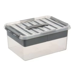 Sunware Q-Line Multi Opbergbox 15 Liter Transparant Metaal