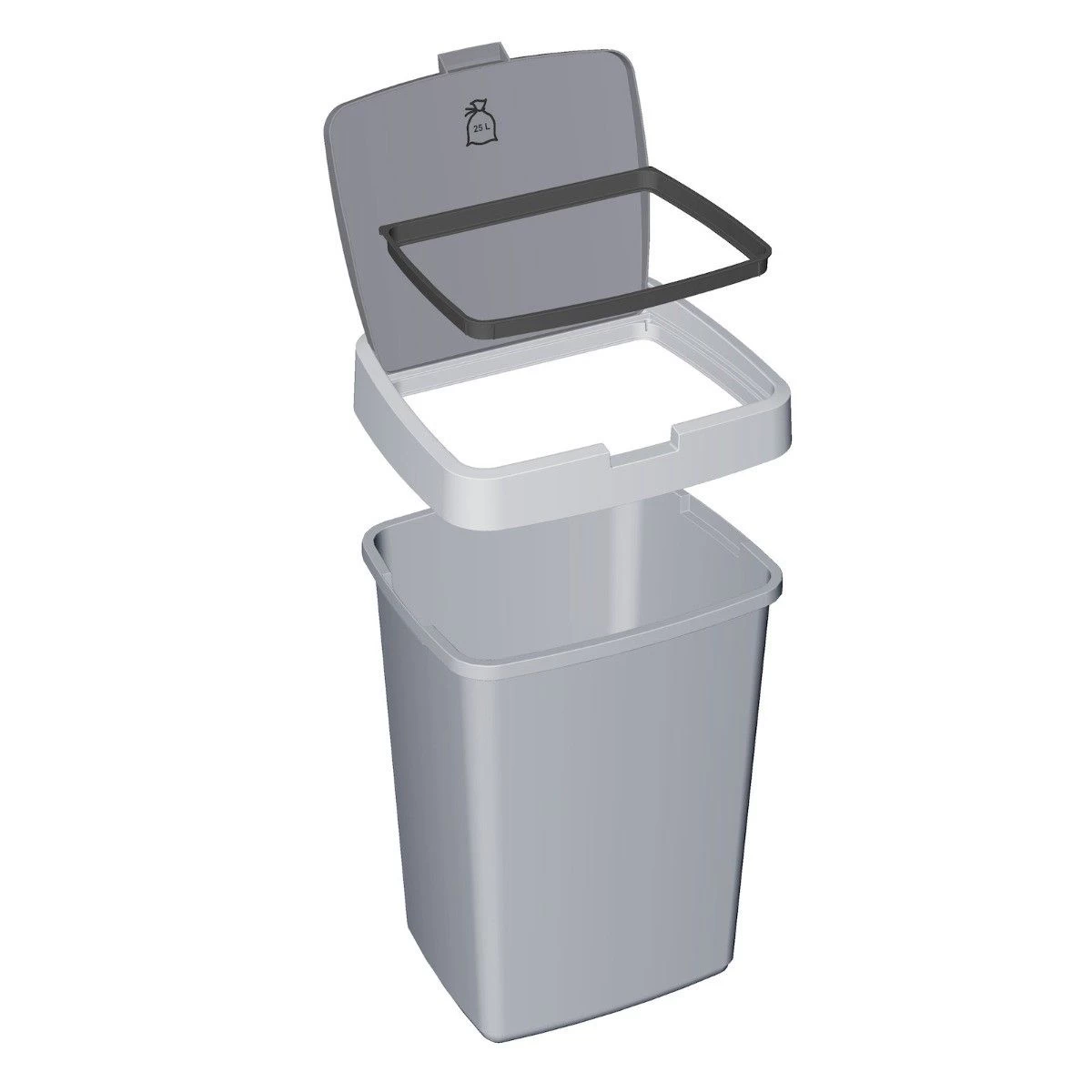 Sunware Delta prullenbak 10L met klep deksel grijs Sunware Delta Prullenbak 10L Met Klep Deksel Grijs -Lafuma-Winkel 108312 900 02 2