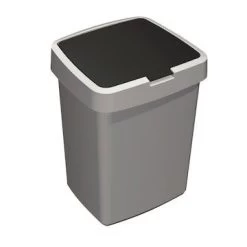 Sunware Delta Prullenbak 10L Met Klep Deksel Metaal Zwart