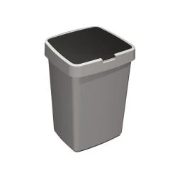 Sunware Delta Prullenbak 25L Met Klep Deksel Metaal Zwart